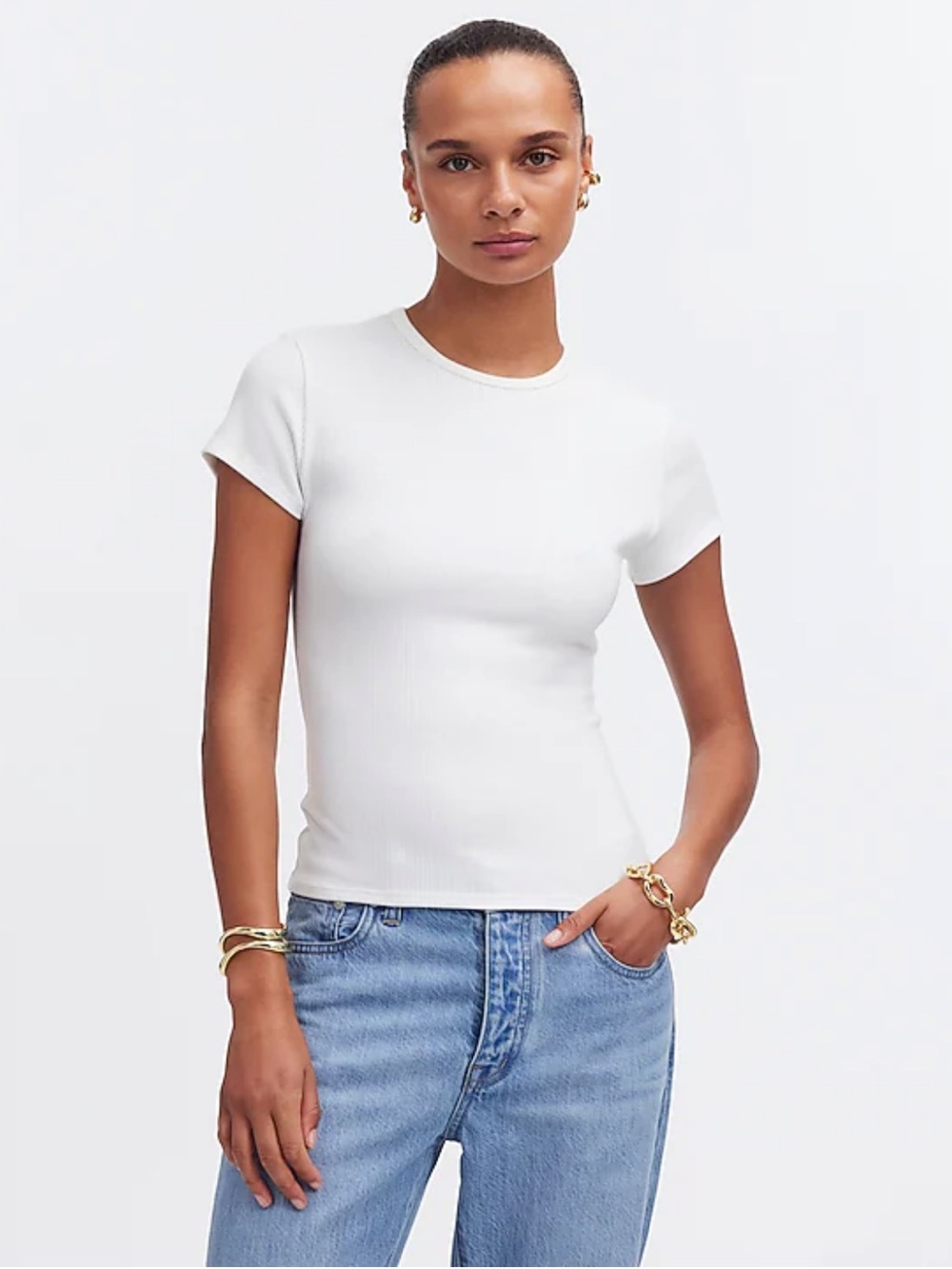 Madewell Top XS Baby Tee White